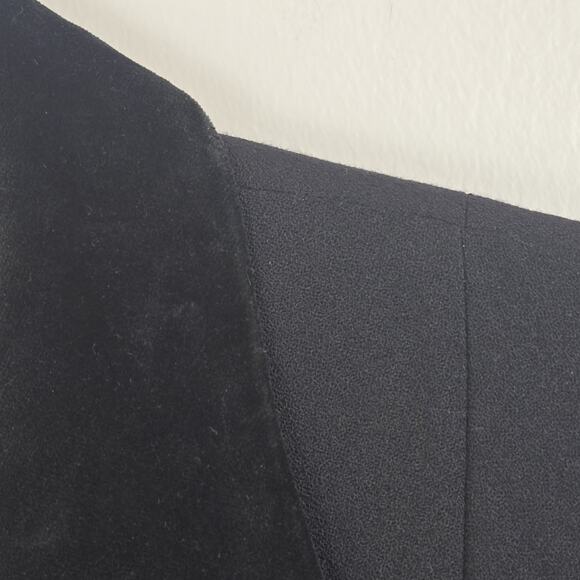 Vintage Emily Wool Tailored Car Coat 14W Academia Black Velvet Collar MOBWIFE - Picture 4 of 11